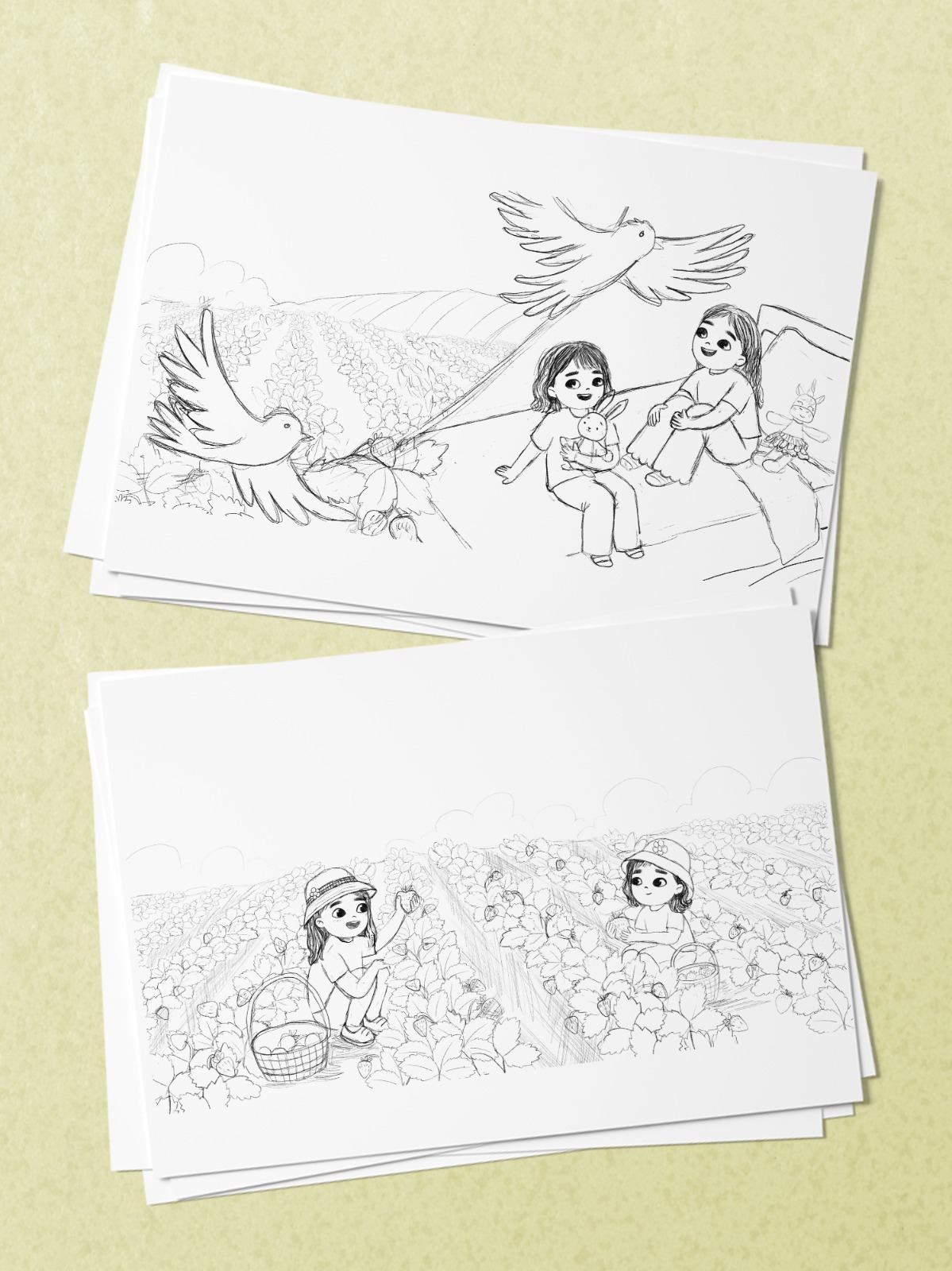 Early sketch artwork from the book